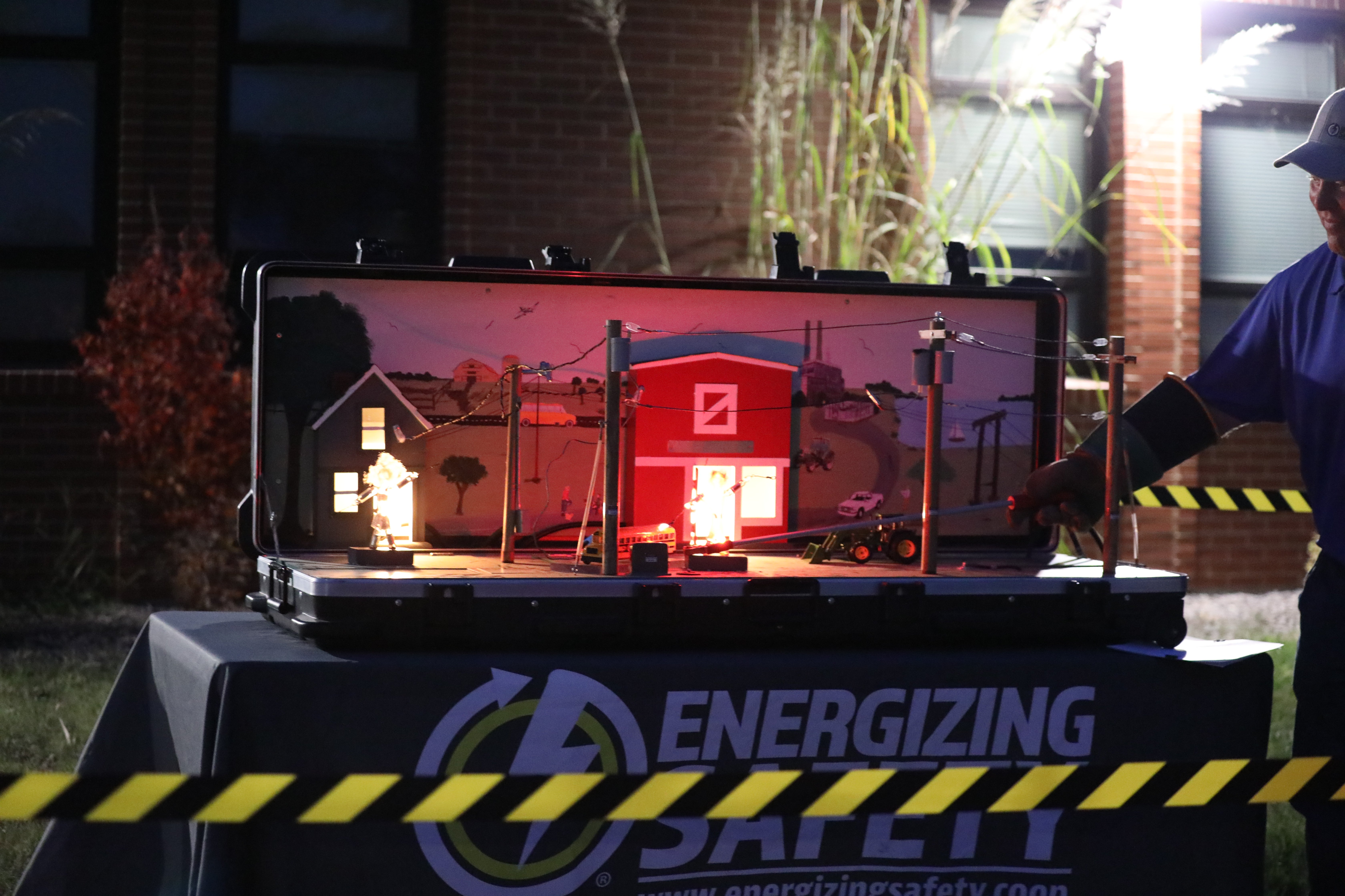 Table top demonstration at dusk